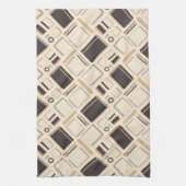 Seamless stationery pattern notebooks rulers theedoek (Verticaal)