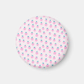Seamless Strawberry Pattern – Pastel Pink Cute  Magneet (Voorkant)