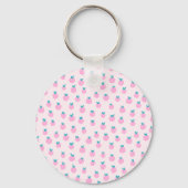 Seamless Strawberry Pattern – Pastel Pink Cute  Sleutelhanger (Voorkant)