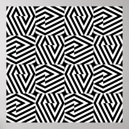 Seamless texture with oblique black bandsgeometric poster (Voorkant)
