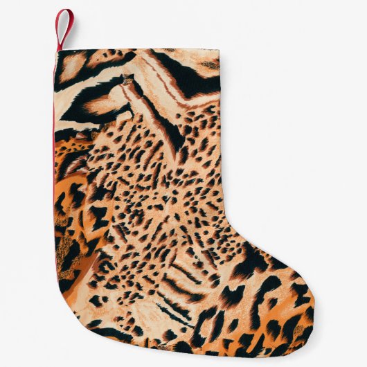 Seamless tiger, leopard and jaguar. Seamless textu Kleine Kerstsok (Voorkant)