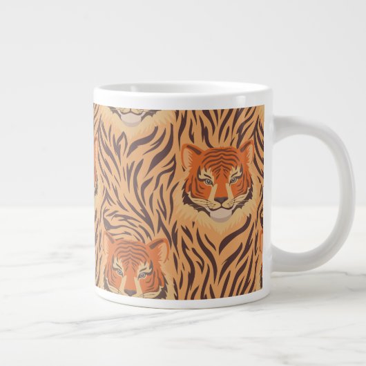 Seamless tiger stripe pattern grote koffiekop (Rechts)
