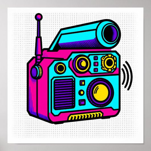 Seamless Tiling Pop Art Block Fabric and Wrapping  Poster (Voorkant)