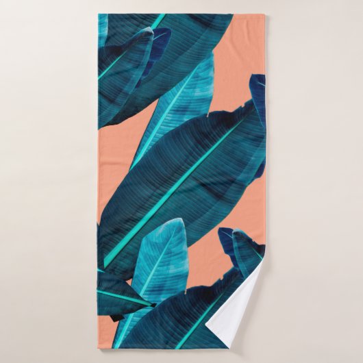 Seamless tropical flower, plant and leaf pattern b badhanddoek (Badhanddoek)