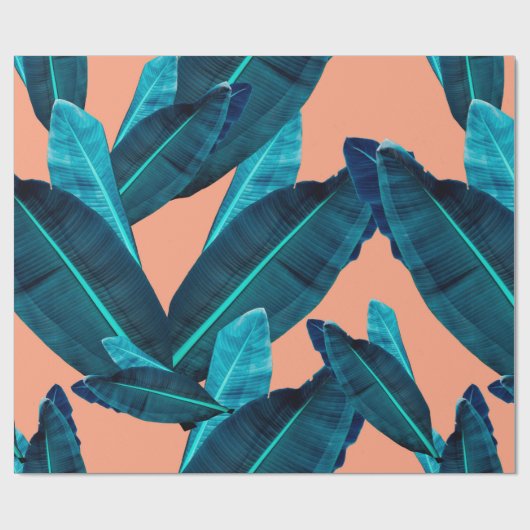 Seamless tropical flower, plant and leaf pattern b cadeaupapier (Vlak)