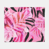 Seamless tropical flower, plant and leaf pattern b fleece deken (Voorkant (Horizontaal))