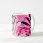 Seamless tropical flower, plant and leaf pattern b koffiemok (Voorkant rechts)