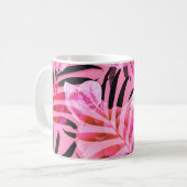 Seamless tropical flower, plant and leaf pattern b koffiemok (Voorkant links)