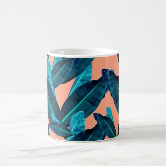 Seamless tropical flower, plant and leaf pattern b koffiemok (Center)