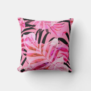 Seamless tropical flower, plant and leaf pattern b kussen
