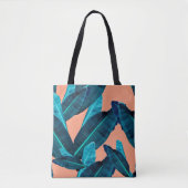 Seamless tropical flower, plant and leaf pattern b tote bag (Voorkant)