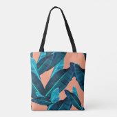 Seamless tropical flower, plant and leaf pattern b tote bag (Achterkant)