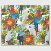 Seamless tropical pattern with parrots. cadeaupapier (Vlak)