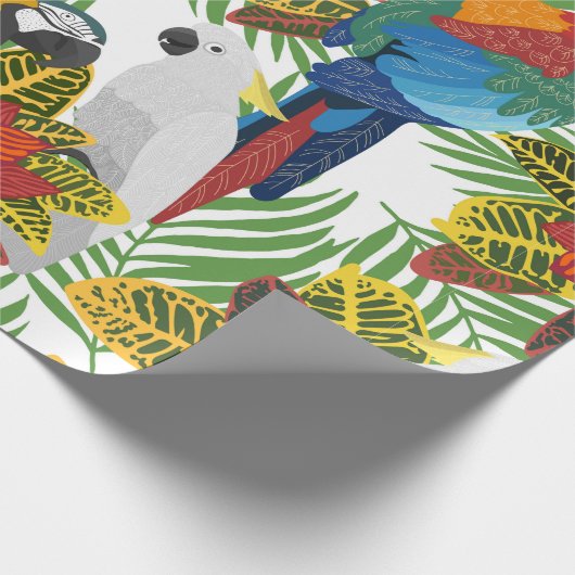 Seamless tropical pattern with parrots. cadeaupapier (Hoek)