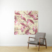 Seamless tropical pattern with pink flamingo, leav wandkleed (In Situ (horizontaal))