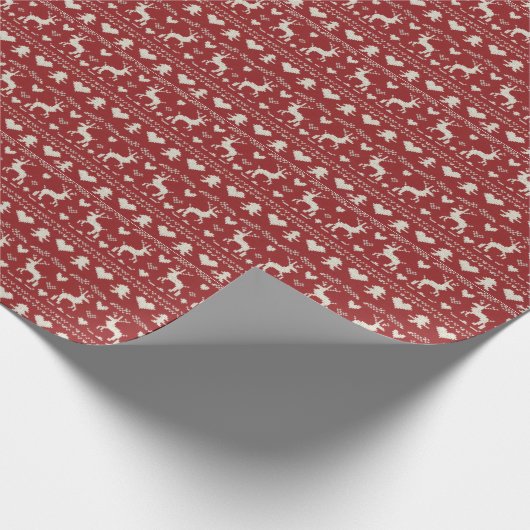 Seamless ugly Christmas sweater pattern, knitted  Cadeaupapier (Hoek)