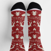 Seamless ugly Christmas sweater pattern, knitted Sokken (Top)