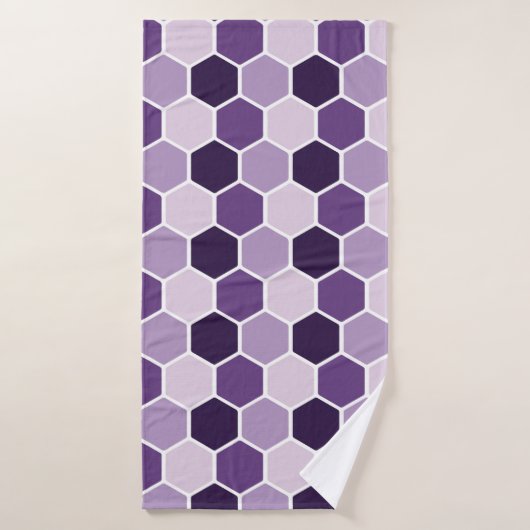 Seamless ultraviolet hexagon pattern. Honeycomb co Badhanddoek (Badhanddoek)