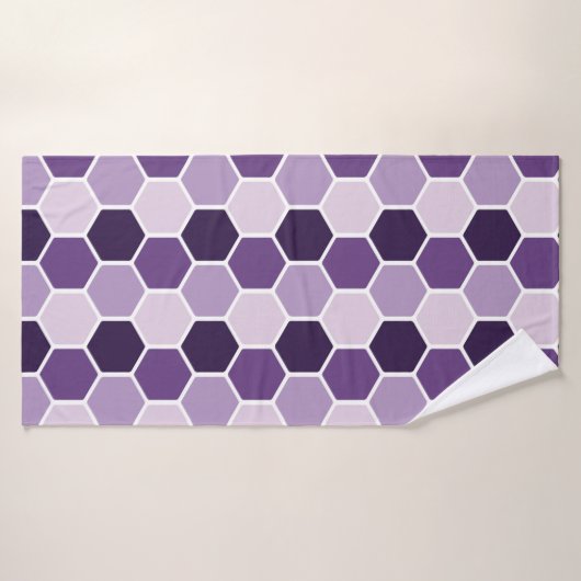 Seamless ultraviolet hexagon pattern. Honeycomb co Badhanddoek (Badhanddoek)