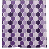 Seamless ultraviolet hexagon pattern. Honeycomb co Douchegordijn (Voorkant)