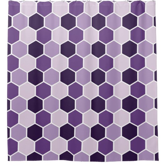 Seamless ultraviolet hexagon pattern. Honeycomb co Douchegordijn (Voorkant)