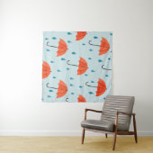 Seamless umbrellas and rain drops pattern. Waterco Wandkleed (In Situ (horizontaal))