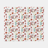 Seamless Valentine Pattern Christmas Santa, flower Fleece Deken (Voorkant (Horizontaal))