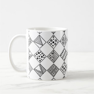 Seamless vintage. Black and white geometri Koffiemok