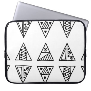 Seamless vintage. Black and white geometri Laptop Sleeve