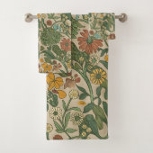 Seamless vintage botanical pattern  bad handdoek (Insitu)