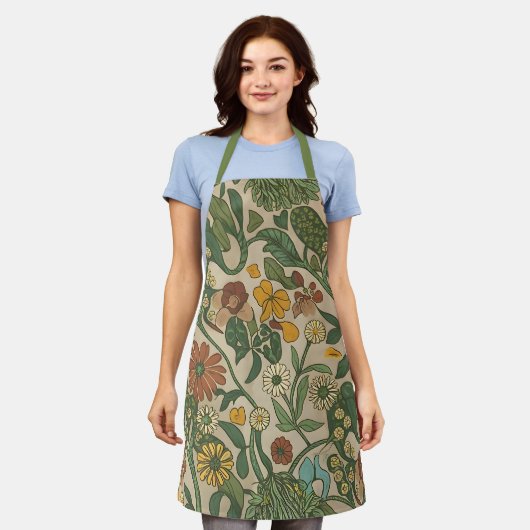 Seamless vintage botanical pattern  schort (Gedragen)