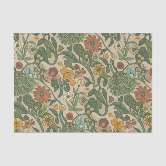Seamless vintage botanical pattern  tissuepapier (Voorkant)
