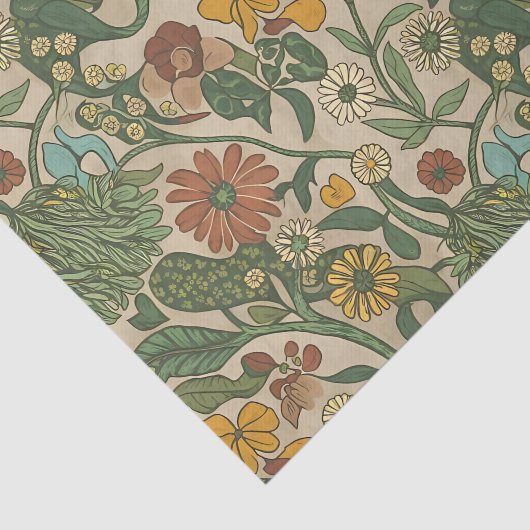 Seamless vintage botanical pattern  tissuepapier (Detail)