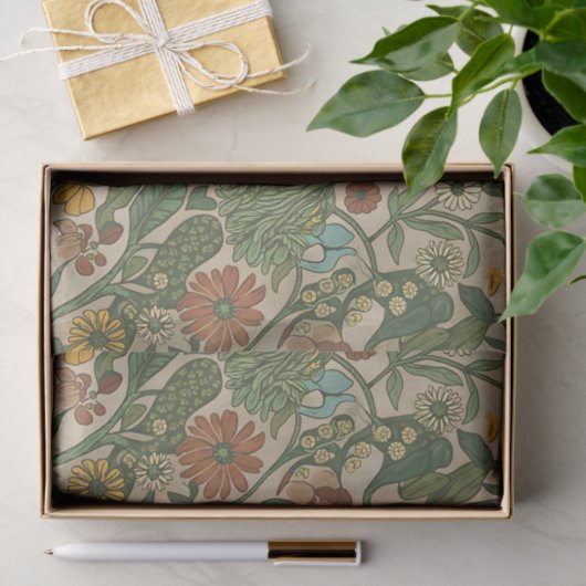 Seamless vintage botanical pattern  tissuepapier (Geschenk)
