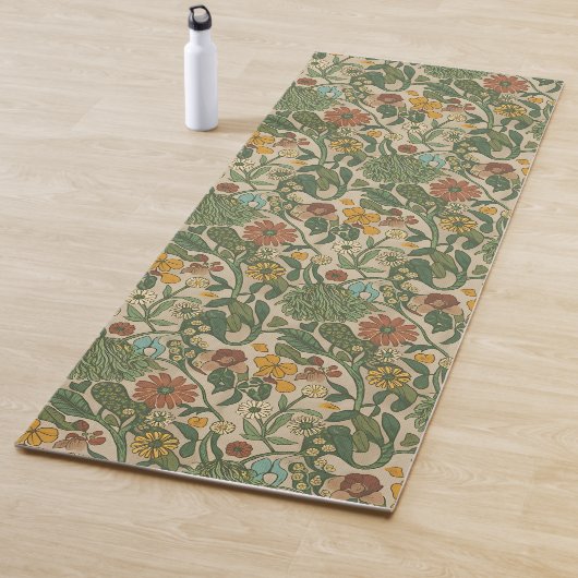 Seamless vintage botanical pattern  yogamat (In situ)