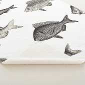 Seamless vintage fish patternvintage, fish, patter sherpa deken (3/4)