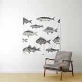Seamless vintage fish patternvintage, fish, patter wandkleed (In situ)