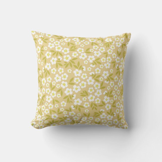 Seamless vintage pattern abstract. Cute white flow Kussen (Voorkant)