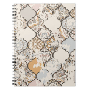 Seamless vintage pattern with an effect of attriti notitieboek