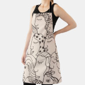 Seamless Vintage pattern with women faces Schort (Insitu)