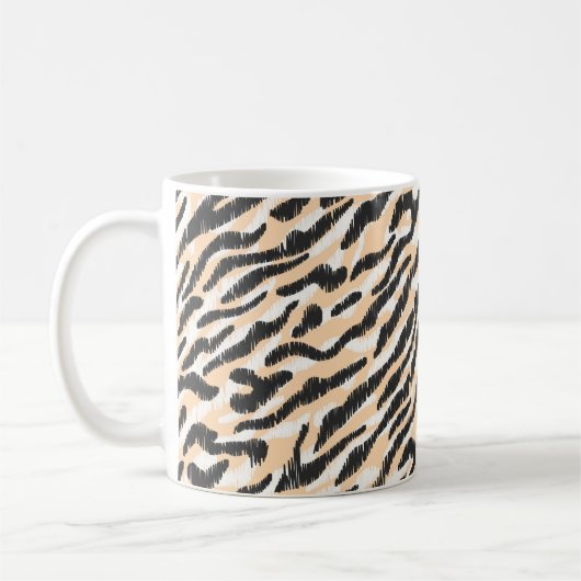 Seamless vintage scribble zebra leopard fur patter koffiemok (Links)