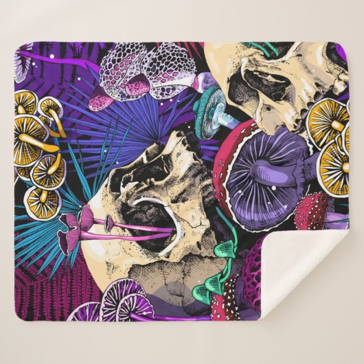 Seamless wallpaper pattern. Bright Magic Psychedel Sherpa Deken (Voorkant (horizontaal))