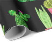 Seamless watercolor cactuses plant pattern backgro cadeaupapier (Rol Hoek)