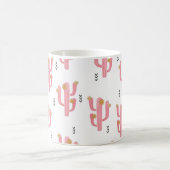 Seamless watercolor flowering cactus pattern. Vint Koffiemok (Center)