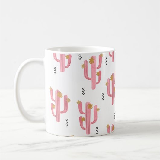 Seamless watercolor flowering cactus pattern. Vint Koffiemok (Links)