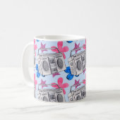 Seamless watercolor pattern in 90s style koffiemok (Voorkant links)