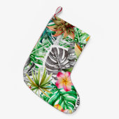 Seamless watercolor pattern of tropical leaves. kleine kerstsok (Voorkant (Hangend))
