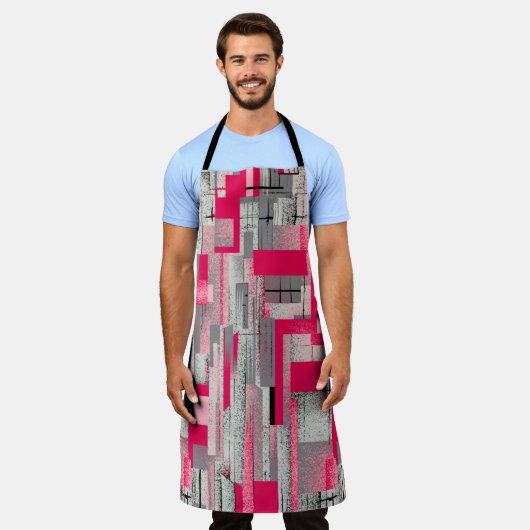 seamless watercolour digital patchwork pattern schort (Gedragen)