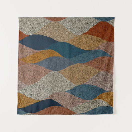 Seamless wavy pattern. Complicated hand-drawn orna Wandkleed (Voorkant)