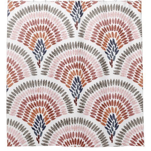 Seamless wavy pattern. Seigaiha design in polka do Douchegordijn (Voorkant)